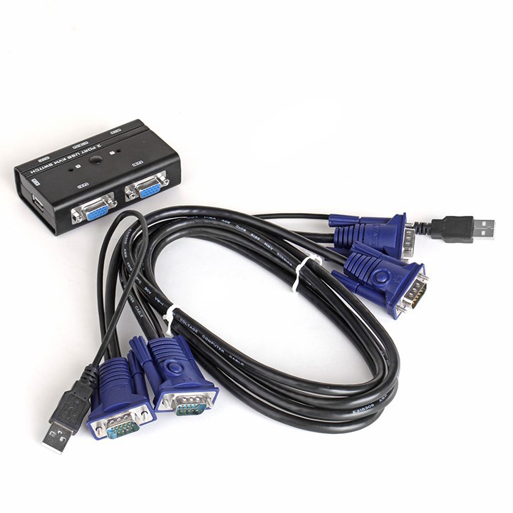 Bộ chuyển tín hiệu 2 CPU dùng 1 Màn hình KVM Switch USB MT-260KL - Hàng Chính Hãng