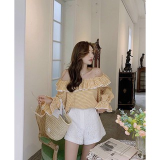 Set áo nữ babydoll gấm nơ lưng mix short gợi cảm