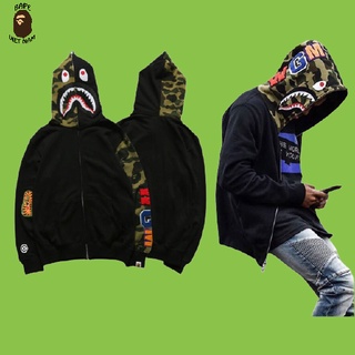 [Best Quality] Áo Khoác Bape Camo, Jacket Bape Shark, Áo jacket Bape fullzip , 100% Cotton, màu Camo phối đen BapeVN