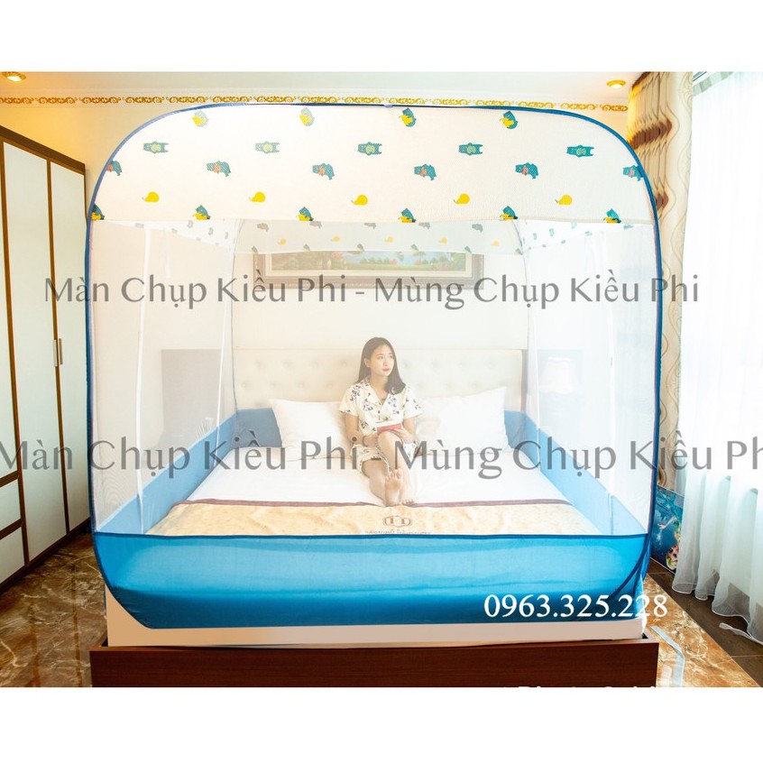 Mùng chụp tự bung người lớn HAI CHÂN VIỀN  - Màn chụp tự bung cao cấp gấp gọn Kiều Phi