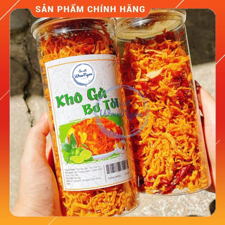 Khô gà lá chanh xé cay 300gram WowNgon đồ ăn vặt Hà Nội | BigBuy360 - bigbuy360.vn