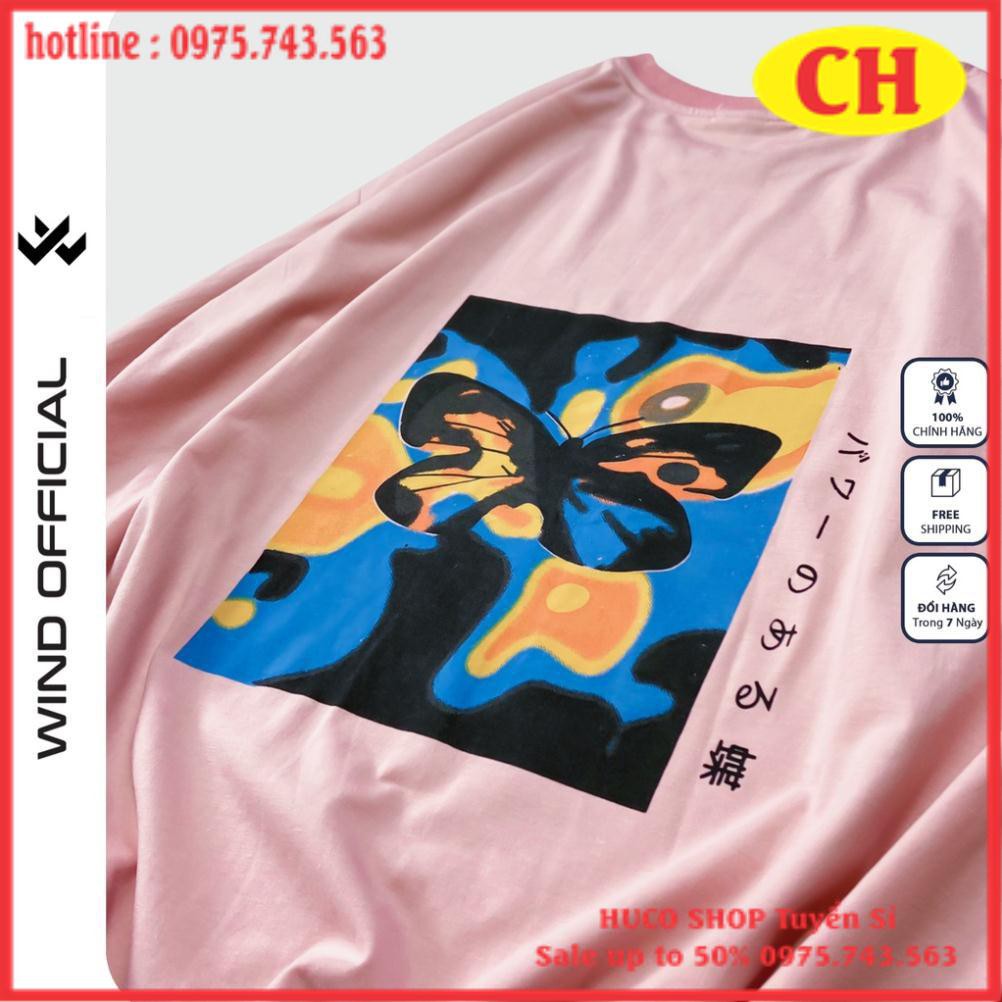 Áo thun tay dài nam nữ WIND chất cotton phông tay xuông unisex form rộng POXFFF sweater oversize ulzzang