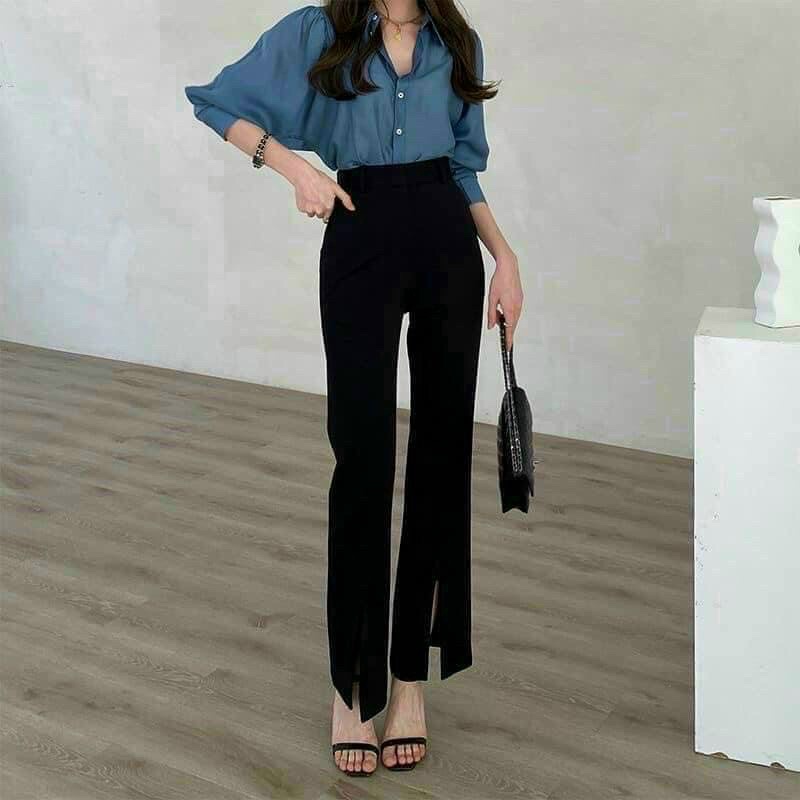 Hàng lọai 1 - Quần Ống Loe Xẻ Dáng Siêu Dài Cực Hot Top 1 hot lắm ạ