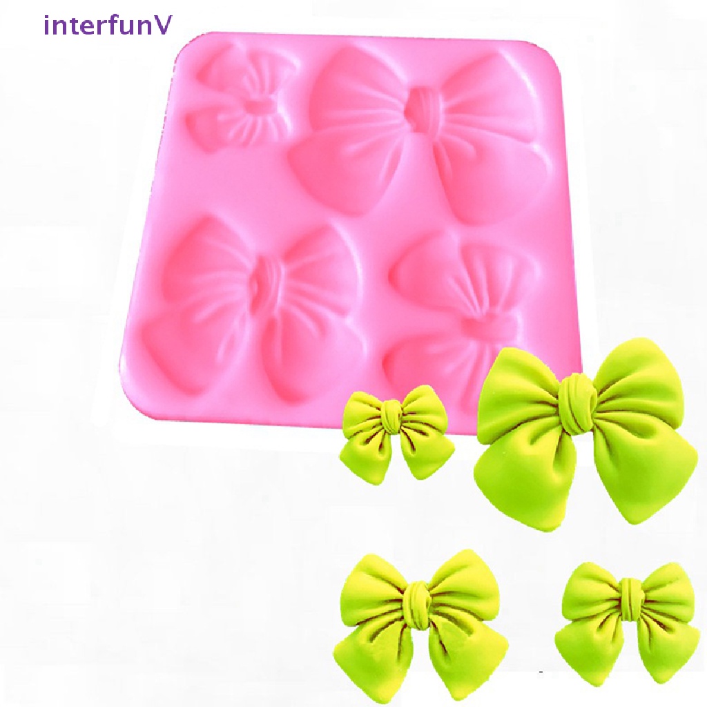 [InterfunV] Khuôn Silicon Mềm Hình Nơ Dễ Thương Dùng Trang Trí Bánh Kem Nghệ Thuật [Mới]