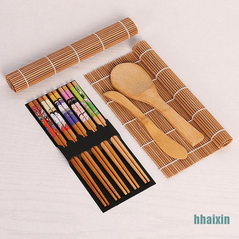 Bộ 14 Dụng Cụ Làm Sushi Bằng Tre Tiện Dụng Diy