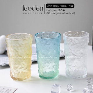 Ly thủy tinh decor chịu nhiệt vân nhám phong cách Hàn Quốc, cốc thuỷ tinh chịu nhiệt – LEODEN Decor