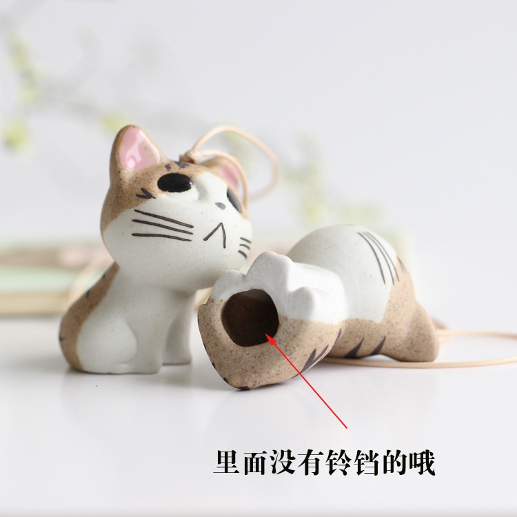 Phụ Kiện Treo Trang Trí Túi Xách Hình Mèo Bằng Gốm Dễ Thương