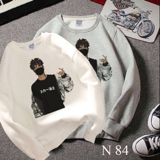 Áo sweater tay dài in hình