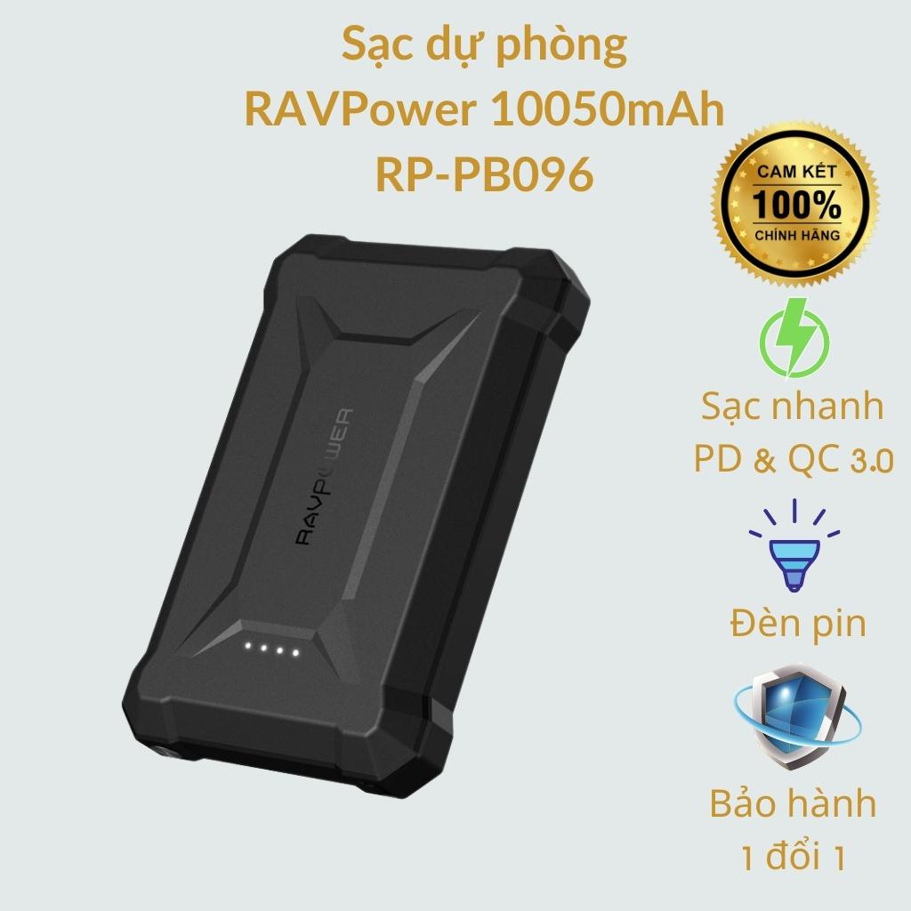 Sạc dự phòng RAVPower 10050mAh RP-PB096, Sạc nhanh PD &amp; QC 3.0 18W chống nước IP67