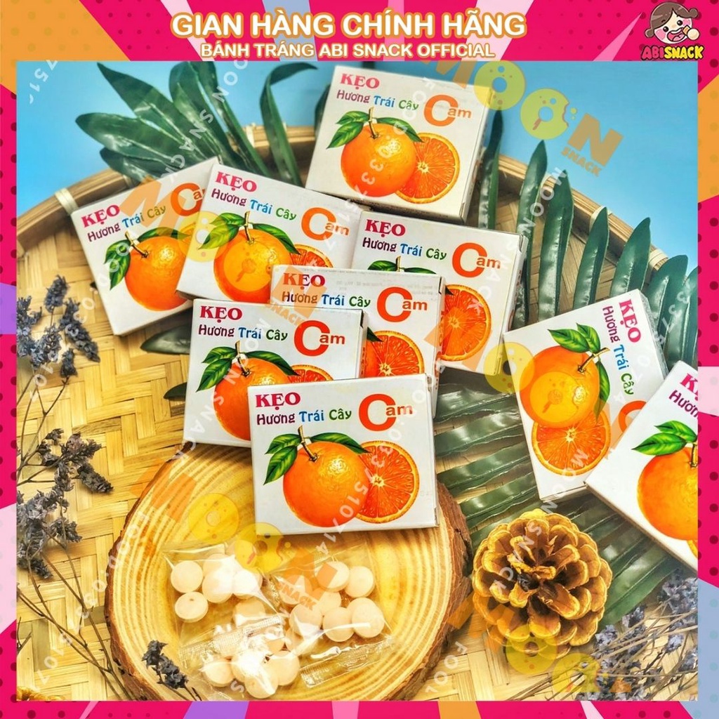 Kẹo hương trái cây cam bánh kẹo tuổi thơ hộp giấy