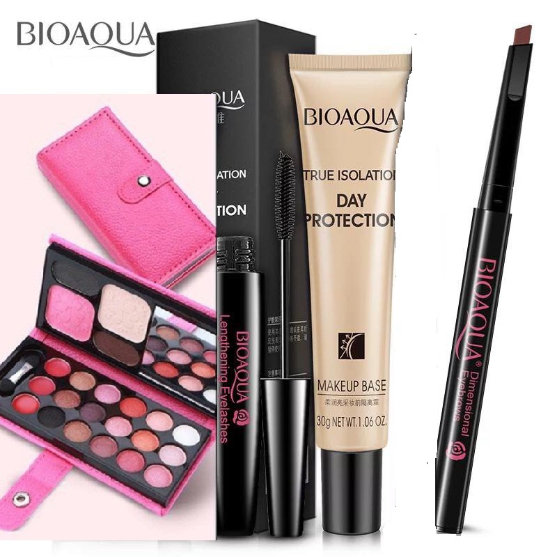 Set bộ trang điểm mắt cơ bản bioqua 4 món có Bộ ví trang điểm cầm tay | BigBuy360 - bigbuy360.vn