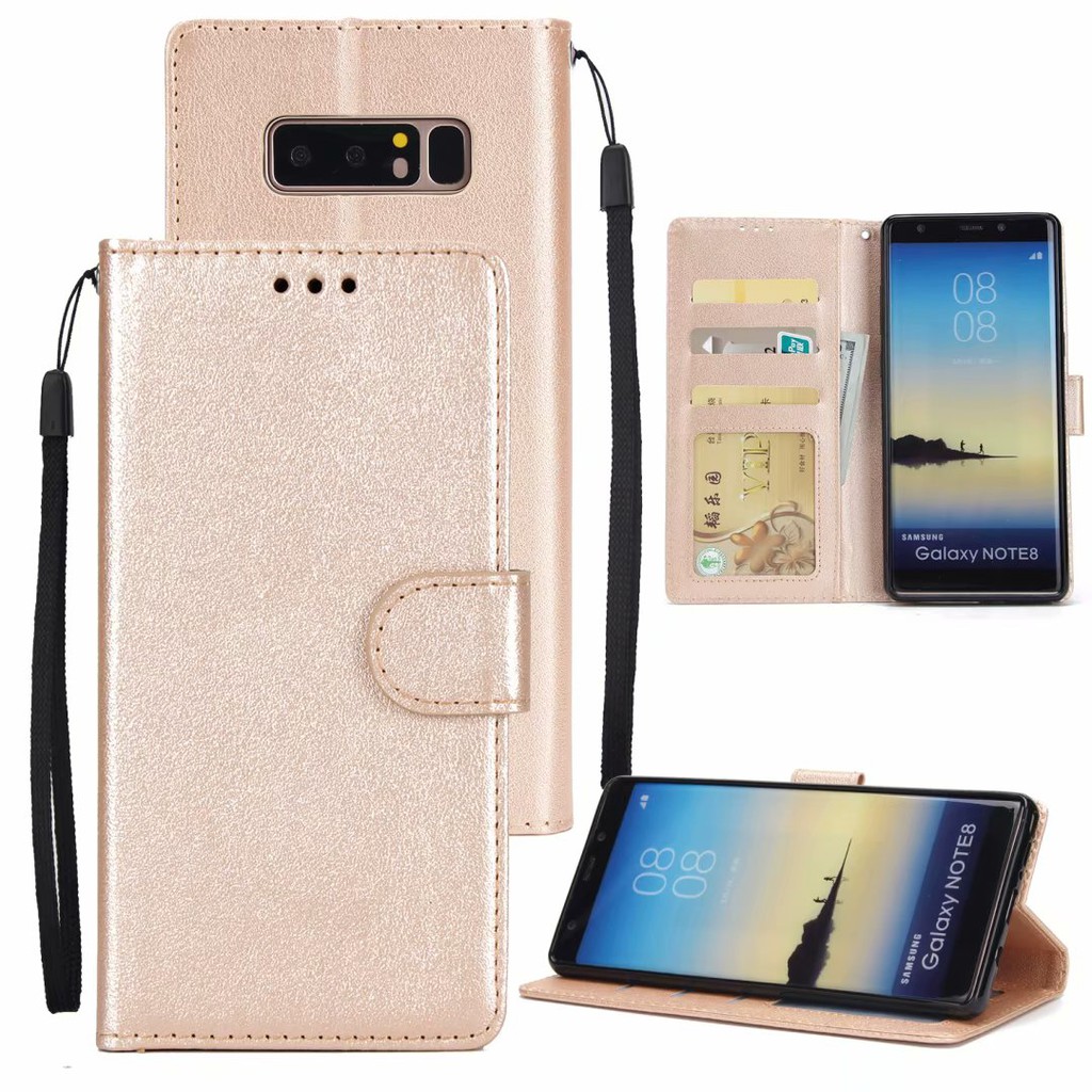 Ốp Bao Da Điện Thoại Pu Mềm Nắp Gập Cho Samsung Galaxy Note 4 5 8 9 10 Pro J3 J5 J7 Prime Ốp