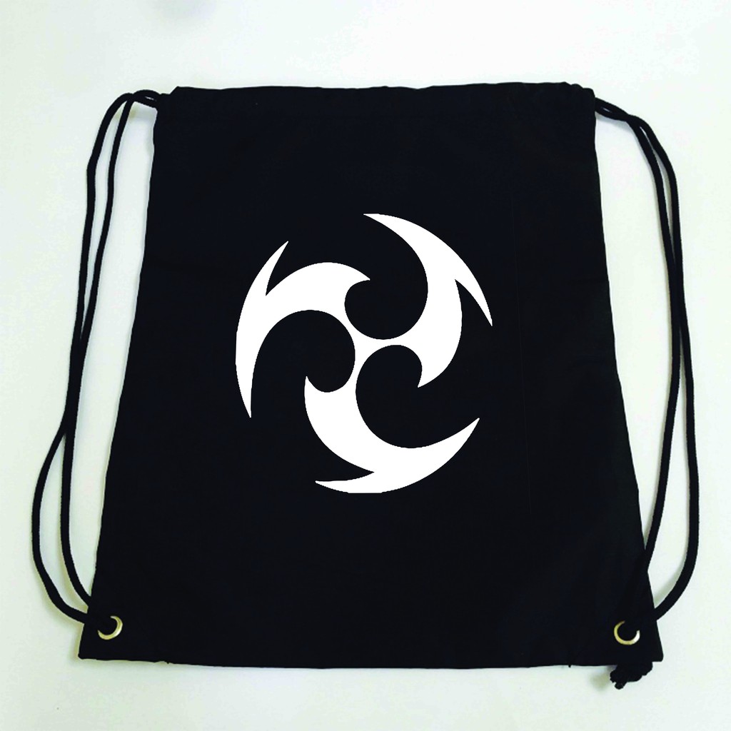 Balo dây rút đen in hình NGUYÊN TỐ VISION GENSHIN IMPACT game anime chibi túi rút đi học xinh xắn thời trang M3