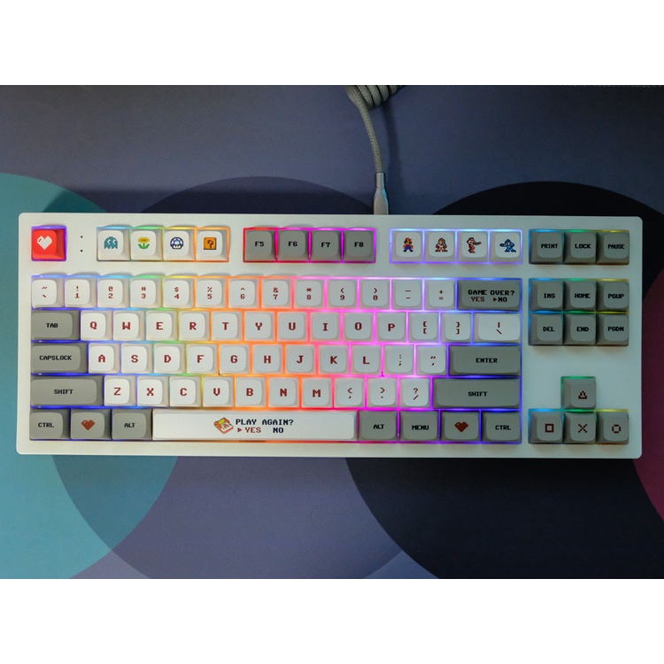 Gmk Bàn Phím Máy Tính 138 Phím PBT Màu Đỏ Và Trắng Cá Nhân Hóa GMK Cho Bàn Phím Cơ