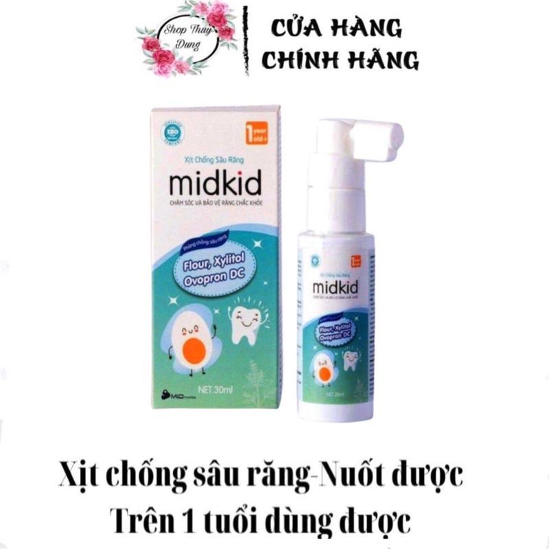 Xịt chống sâu răng MIDKID có thể nuốt được cho bé trên 1 tuổi