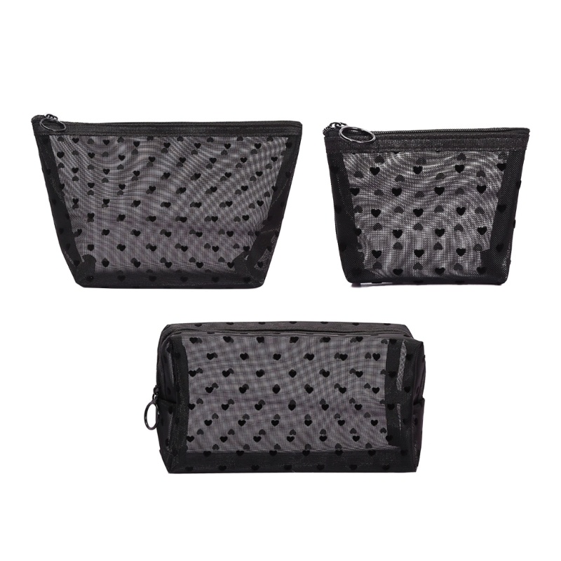 Túi Lưới Đựng Đồ Trang Điểm Khóa Kéo Cho Nam Nữ