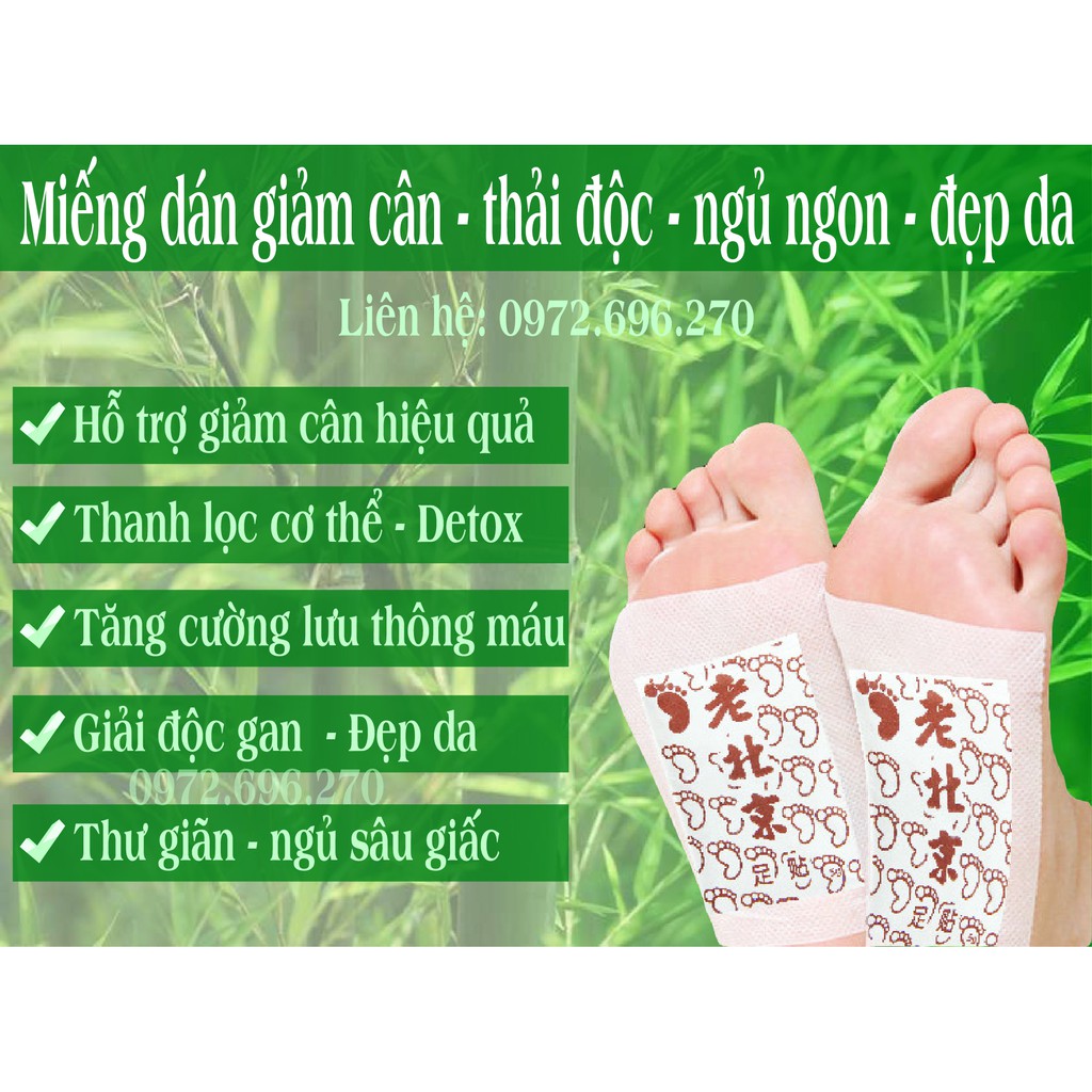 [CHÍNH HÃNG] Set 10 miếng dán bàn chân thải độc - giảm cân chất lượng cao