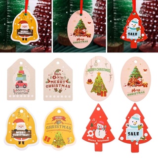 Set 8 tấm tag treo trang trí cây thông Giáng Sinh - Nhãn Noel đính hộp quà, túi giấy