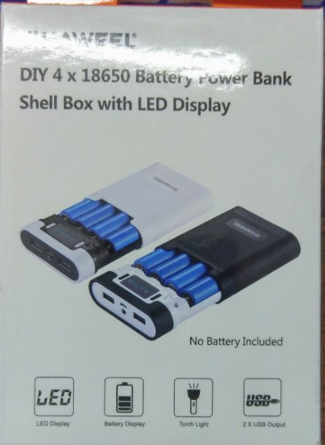 Chính hãng- Box sạc HAWEEL - Pin 18650 cao cấp Doublepow 3000mAh dung lượng thật