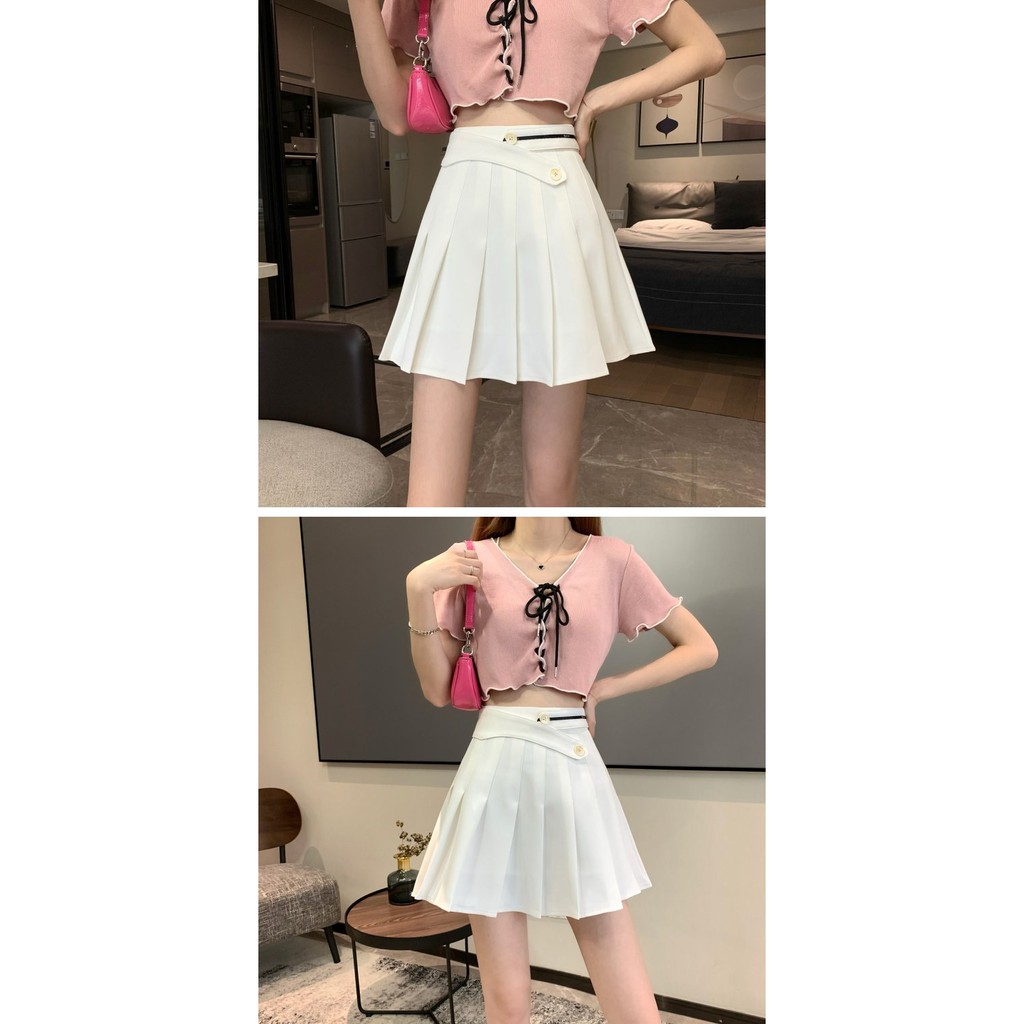 Hundreds Of Show Slim Skirts Women's Summer White Skirt Design Is Irregular A Word Pleated Skirts Miss Jk Skirt