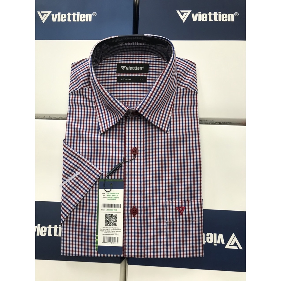 Áo sơ mi ngắn tay hiệu việt tiến giá mác | BigBuy360 - bigbuy360.vn