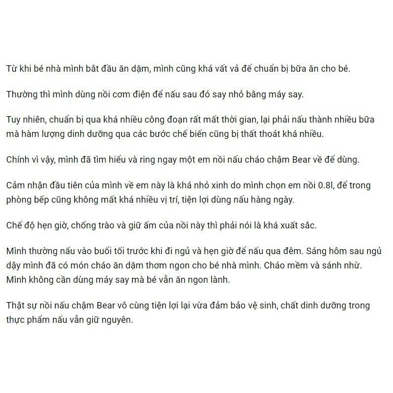 Nồi Nấu/ Hầm Cháo Bear Dung Tích 0,8L/1,6L Tiện Lợi Cho Mẹ Và Bé | BigBuy360 - bigbuy360.vn