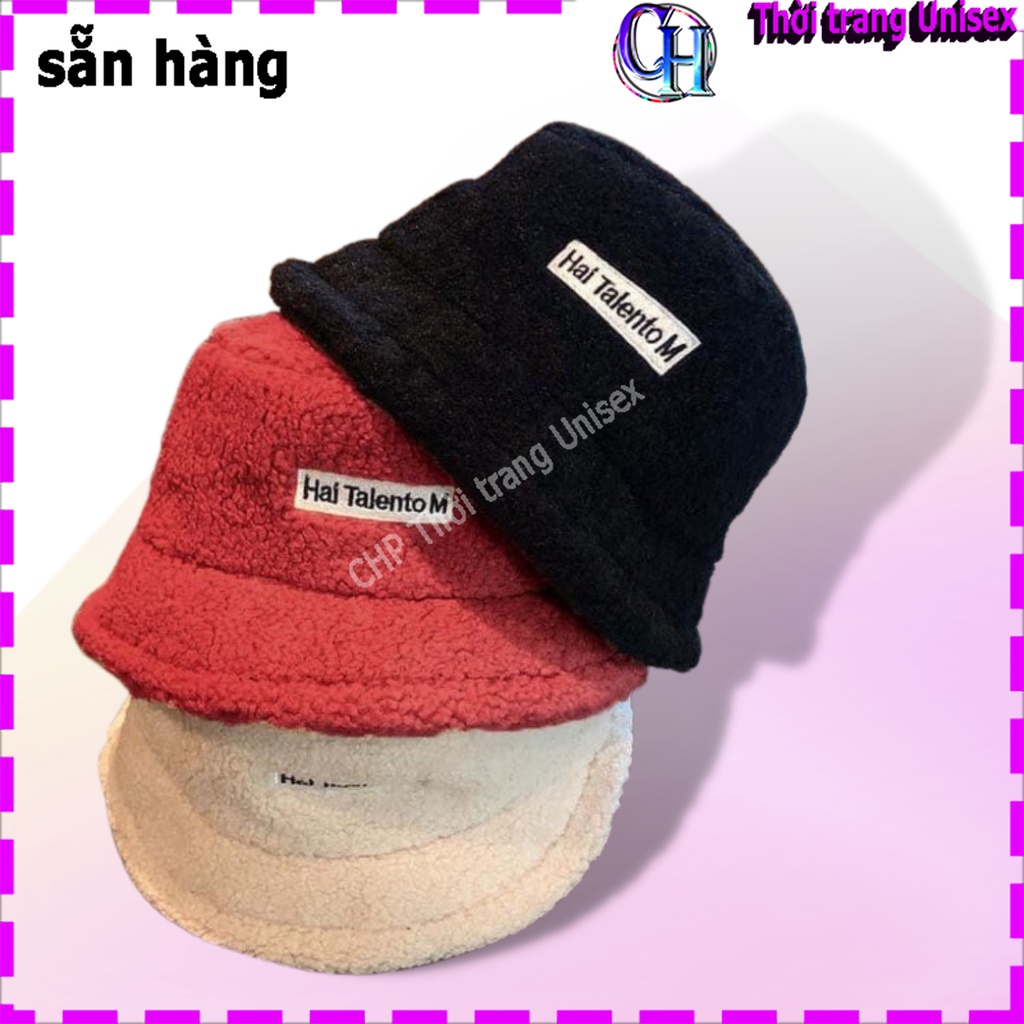 Nón lông cừu Ulzzang dành cho nữ kèm ảnh thật NÓN BÈO THÊU CHỮ