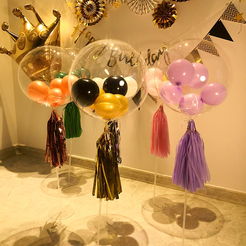 Bong Bóng Bay Bobo Kích Thước 5 inch 36 inch Phối Tua Rua Dùng Trang Trí Tiệc Cưới/Phòng Ngủ