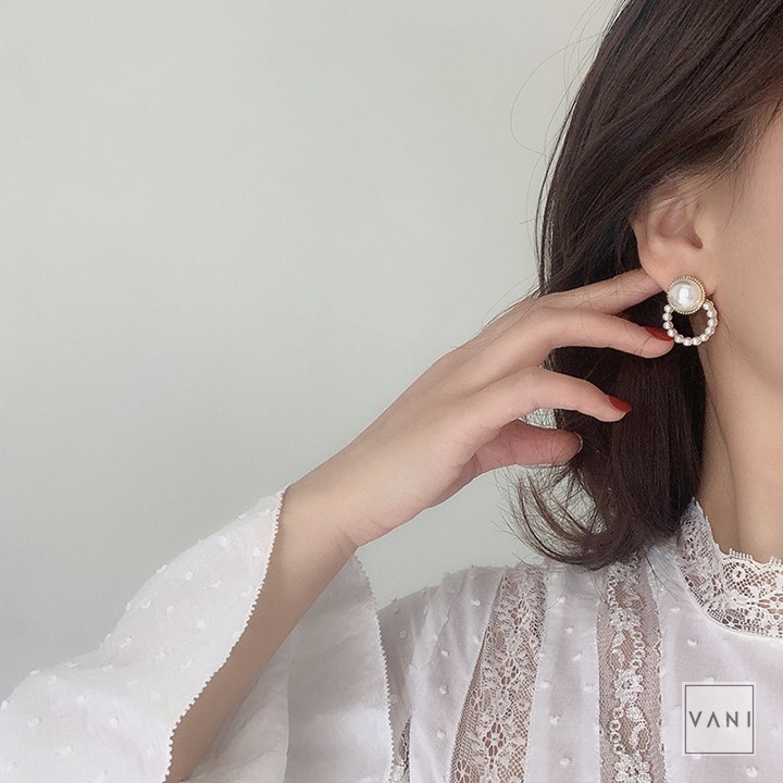 Bông Tai To Tròn Đính Hạt Châu Phong Cách Hàn Quốc - Vani Store [TS000466-O18]