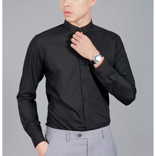 Áo sơ mi nam dài tay đen trơn CAO CẤP Mới năm 2018