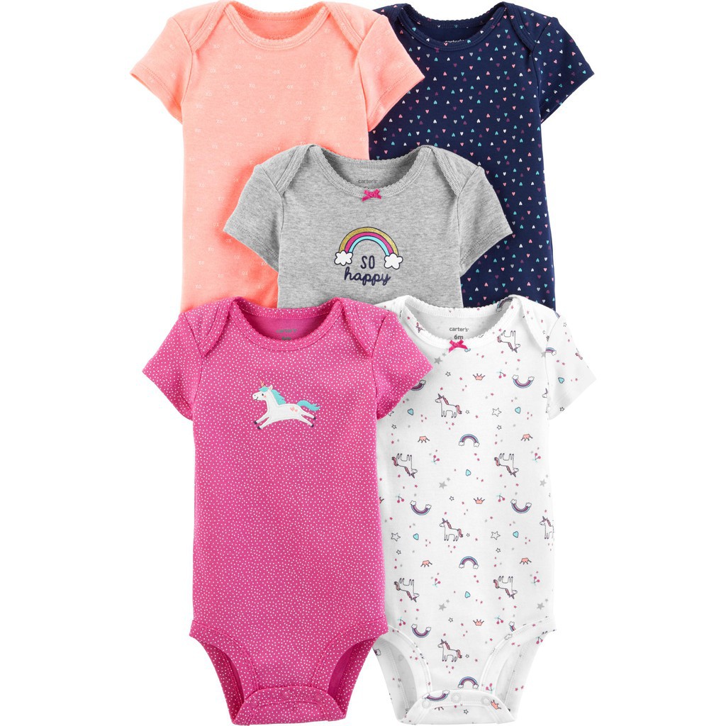 Bodysuit Carter's Unicorn Nhập Mỹ Cho Bé Gái Set 5 Bộ