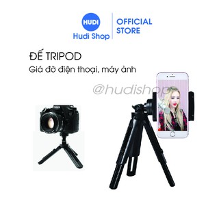 Đế Tripod Giá đỡ điện thoại, chân máy ảnh 3 chân, xoay 360 độ cao cấp - Quay phim, Live stream, Xem phim Hudishop GD368