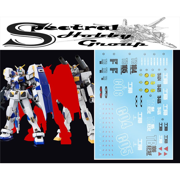 Decal nước dán mô hình MG HG gundam RX78 4 / 5 / 6 GP04 05 06 Gerbera các loại ...