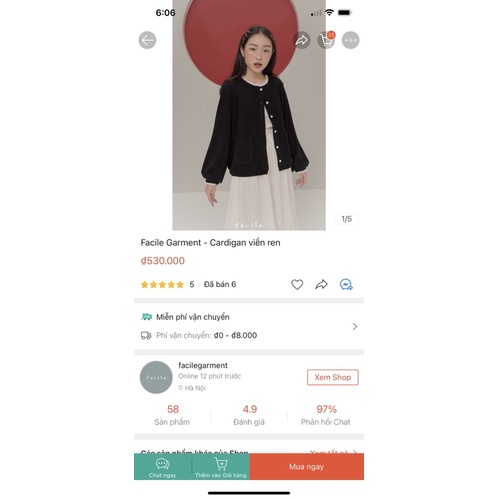 Pass áo khoat Cardigan new tag của Facile Garment