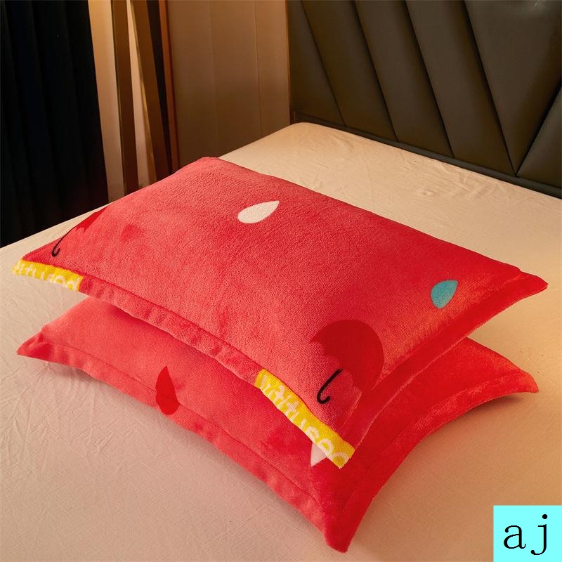 Cặp vỏ gối bằng vải nỉ lông cừu san hô giữ ấm kích thước 48X74