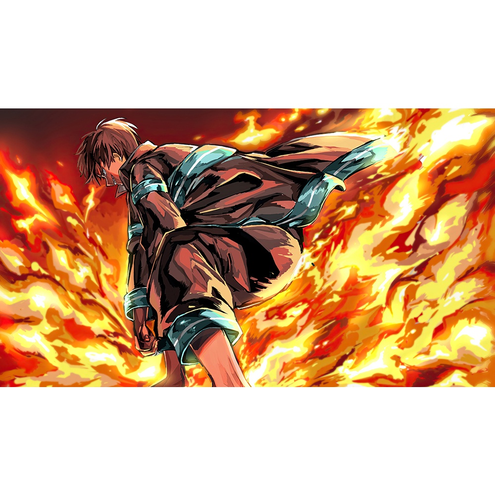 Poster A4 dán tường Anime, decal 21x30 trang trí có keo Fire Force Wallpapers (2), nhận in theo yêu cầu