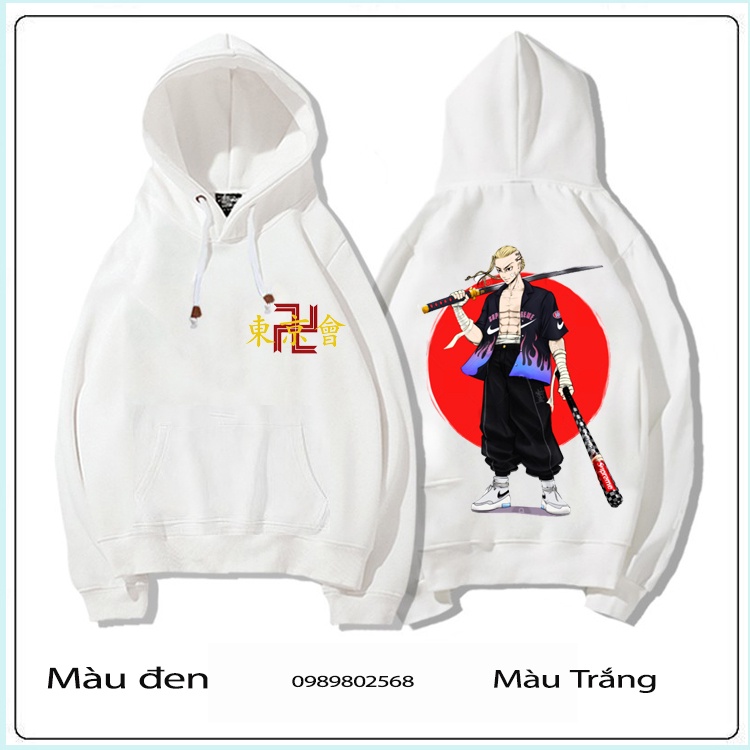 💥 NEW TOP 1 💥 BST ÁO HOODIE HÌNH Anime TOKYO REVENGERS HÀNG ĐẸP 2 MÀU ĐEN TRẮNG 🎁