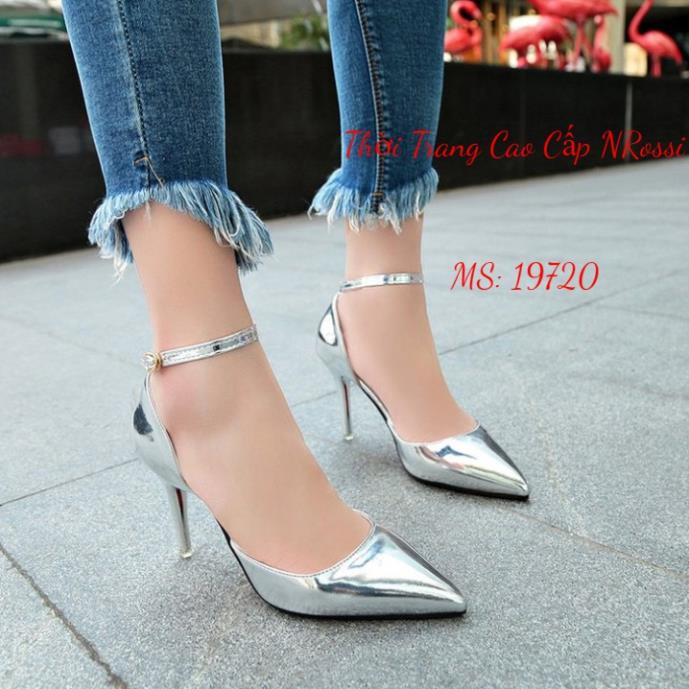 ❤FREESHIP❤ Giày cao gót bít mũi 7 phân màu đen bóng size ngoại cỡ, big size NRossi cb