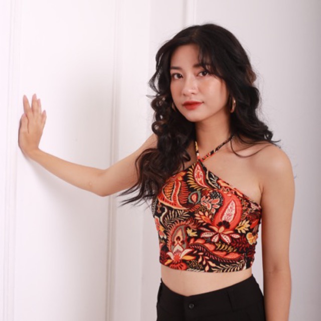ĐỒ ĐI BIỂN /ĐI CHƠI - BRALETY TOP - YẾM BUỘC CỔ BÔNG HOA - A0039