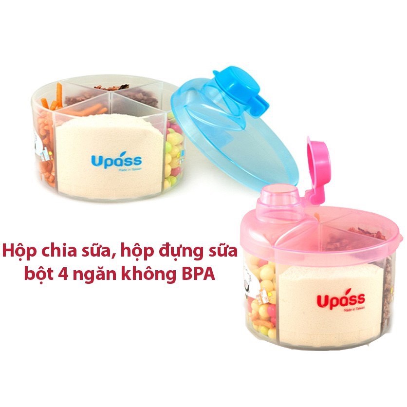 Hộp chia sữa bột tròn 4 ngăn UPASS Thái Lan