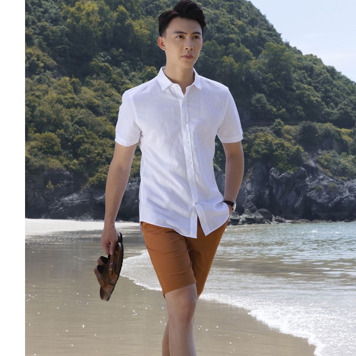 Quần short nam DGCs cạp vuông kiểu dáng basic chất liệu cotton thoáng mát thoải mái vận động SQSBB07M