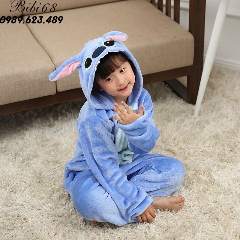 [mã BLUE5 giảm 5k] Bộ Đồ hình thú liền thân lông mịn Pijama dành Cho Người Lớn và Trẻ Em Hoạt Hình Cosplay