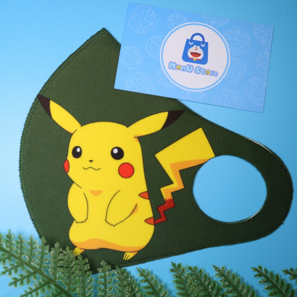 Khẩu trang vải su 3D hoạt hình PIKACHU dễ thương cute dành cho người lớn và em bé | BigBuy360 - bigbuy360.vn