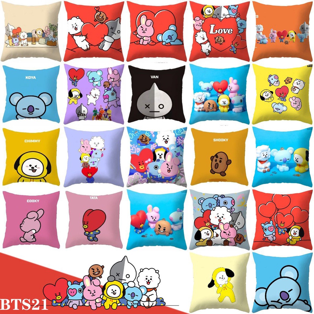 Vỏ Gối Hoạ Tiết Hoạt Hình BT21