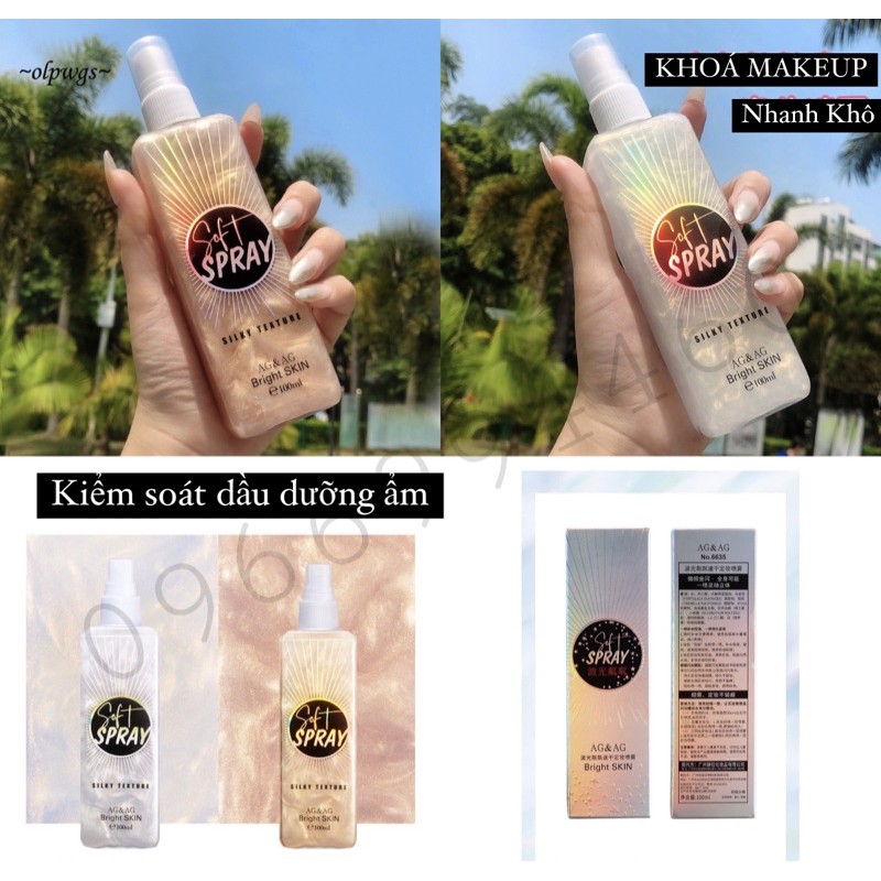 XỊT KHOÁ MAKEUP AGAG SOFT SPRAY 100ML NỘI ĐỊA TRUNG