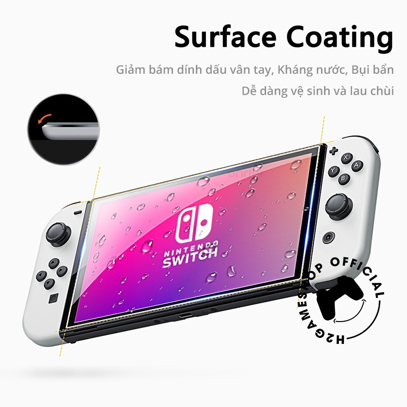 Cường lực Nintendo Switch OLED phụ kiện Kính cường lực chống bụi, chống va đập, bám dấu vân tay phụ kiện Nintendo Switch
