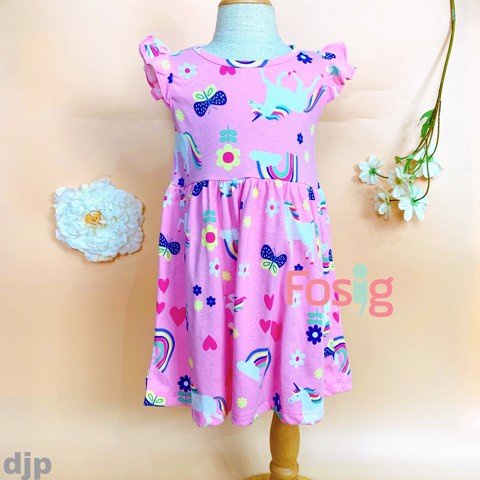 Đầm Cánh Tiên Bé Gái JP - Hồng Hoa Ngựa