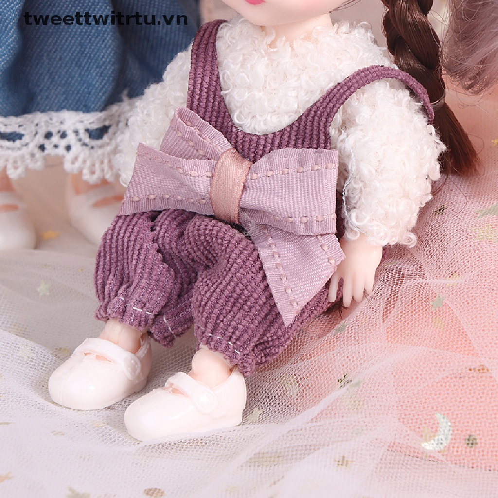 Búp Bê TRWITU 16cm Có Khớp Chuyển Động Kèm Quần Áo DIY Dành Cho Bé Gái