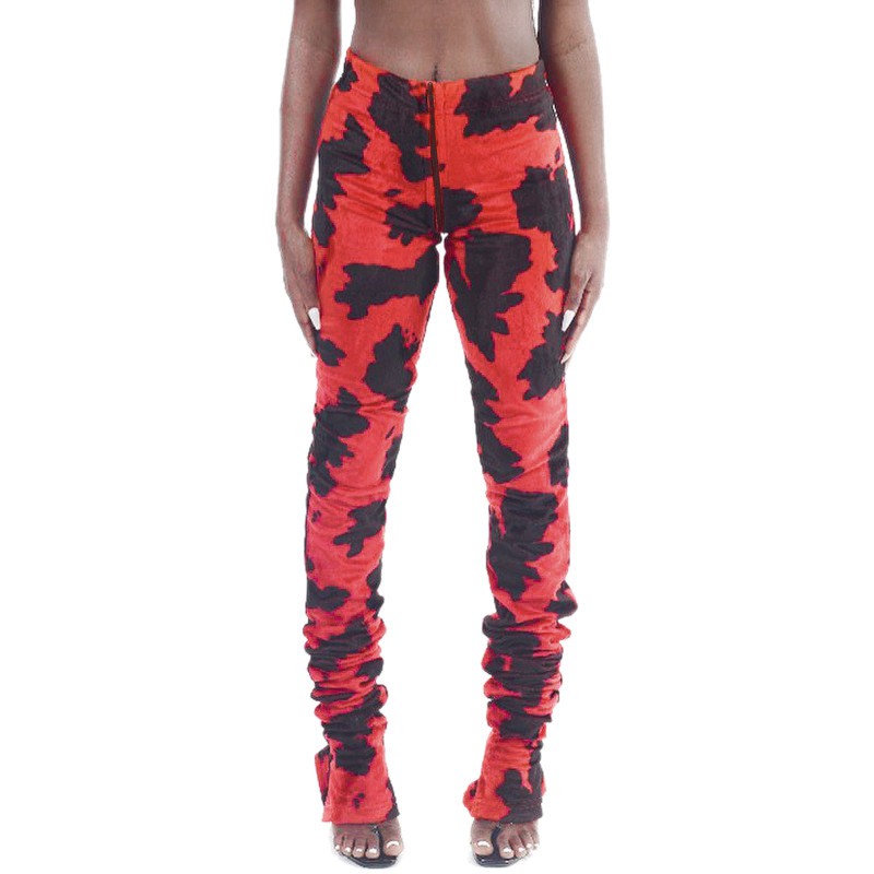 Quần Dài Lưng Cao Họa Tiết Da Bò Cá Tính Cho Nữ | BigBuy360 - bigbuy360.vn