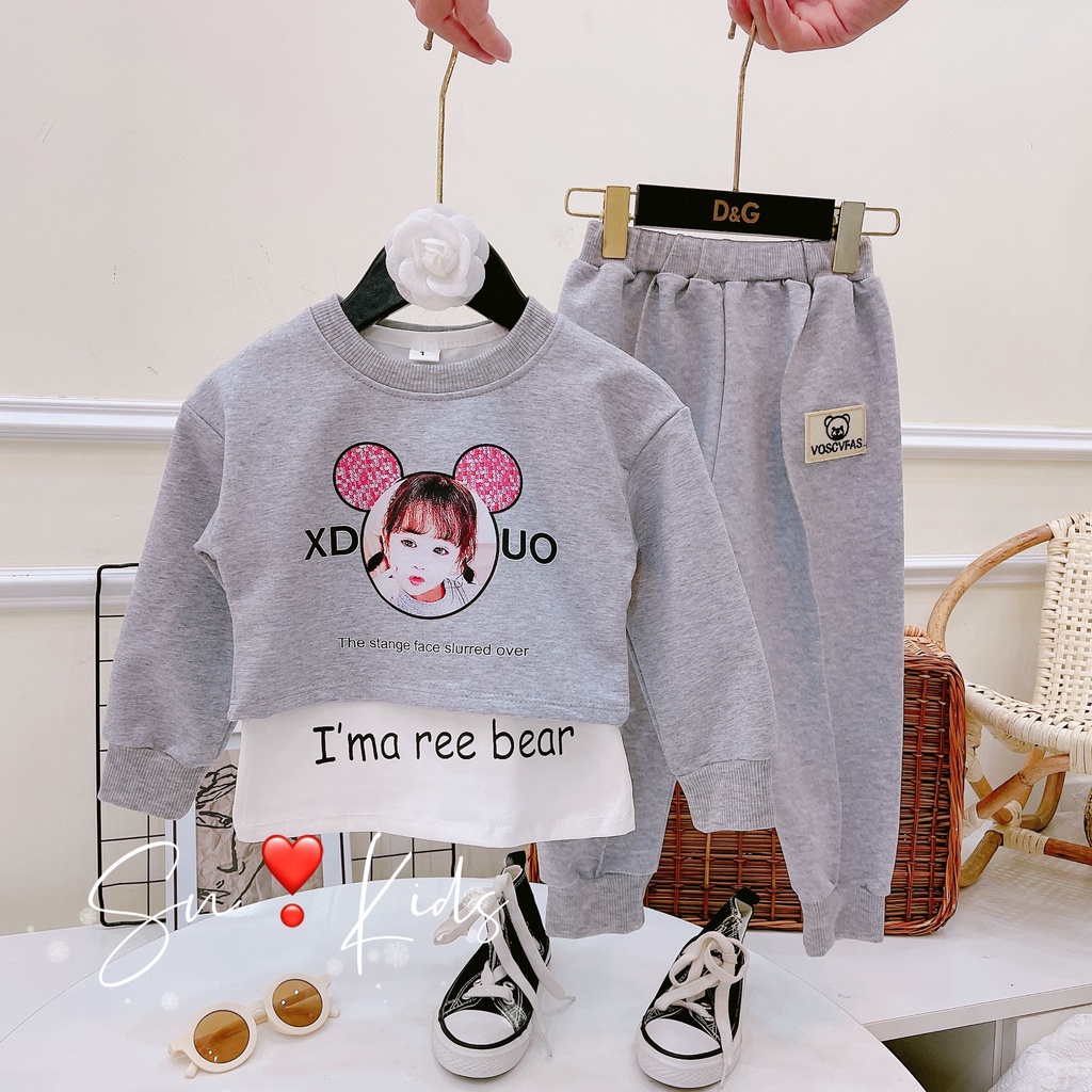 Set bộ croptop cô gái 3ct bé gái